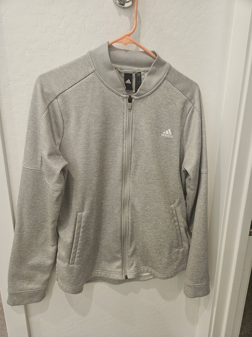 adidas Womens Gray Zip-Up Track Jacket